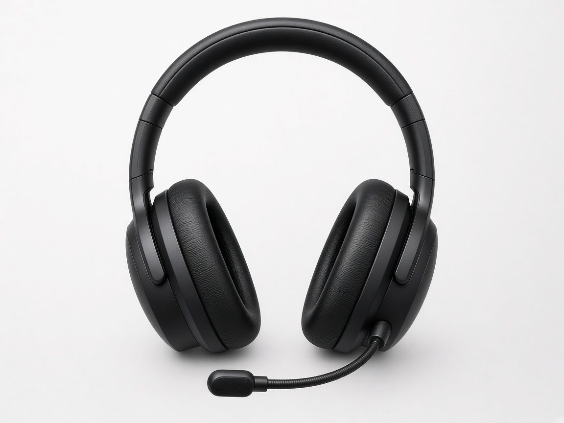Casque gaming noir avec micro